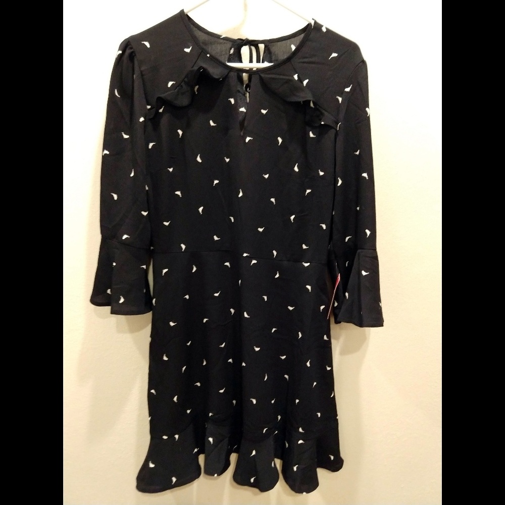 Xhilaration Navy Fit & Flare 3/4 Sleeve Dress NWT